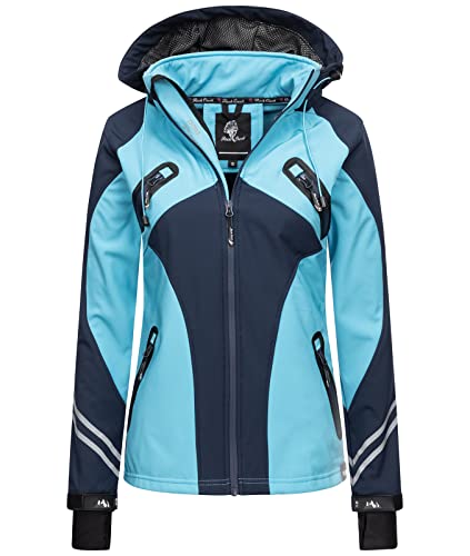 Rock Creek Damen Softshell Jacke Windbreaker Regenjacke Übergangsjacke Softshelljacke Damenjacke Regenmantel Outdoorjacke Kapuze D-466 Navy L von Rock Creek