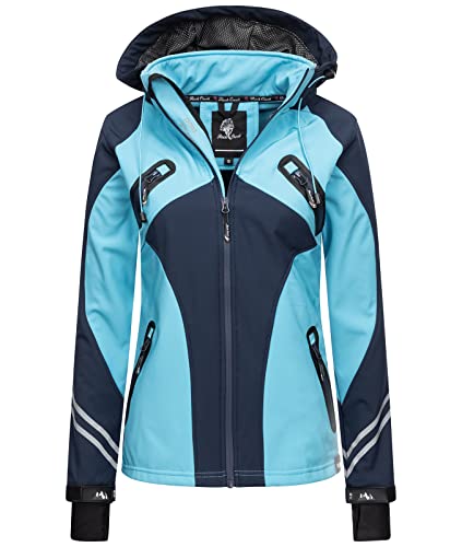 Rock Creek Damen Softshell Jacke Windbreaker Regenjacke Übergangsjacke Softshelljacke Damenjacke Regenmantel Outdoorjacke Kapuze D-466 Navy XS von Rock Creek