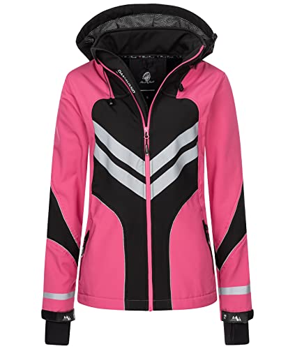 Rock Creek Damen Softshell Jacke Windbreaker Regenjacke Übergangsjacke Softshelljacke Damenjacke Regenmantel Outdoorjacke Kapuze D-468 Pink XS von Rock Creek