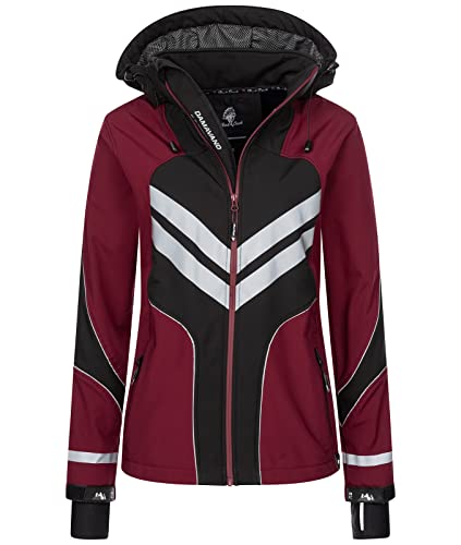 Rock Creek Damen Softshell Jacke Windbreaker Regenjacke Übergangsjacke Softshelljacke Damenjacke Regenmantel Outdoorjacke Kapuze D-468 Weinrot M von Rock Creek