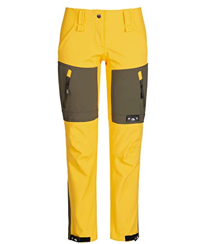 Rock Creek Damen Softshellhose Outdoor Hosen Wanderhose Sporthose Regenhose Damenhosen Outdoorhose Wasserdicht Taschen Softshell Hosen D-424 Gelb L von Rock Creek