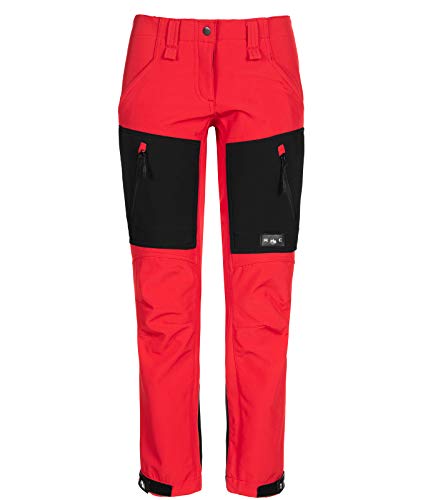 Rock Creek Damen Softshellhose Outdoor Hosen Wanderhose Sporthose Regenhose Damenhosen Outdoorhose Wasserdicht Taschen Softshell Hosen D-424 Rot XS von Rock Creek