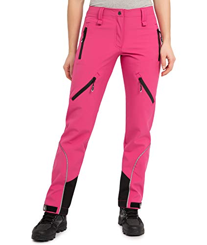 Rock Creek Damen Softshellhose Outdoor Hosen Wanderhose Sporthose Regenhose Damenhosen Outdoorhose Wasserdicht Taschen Softshell Hosen D-444 Pink 2XL von Rock Creek