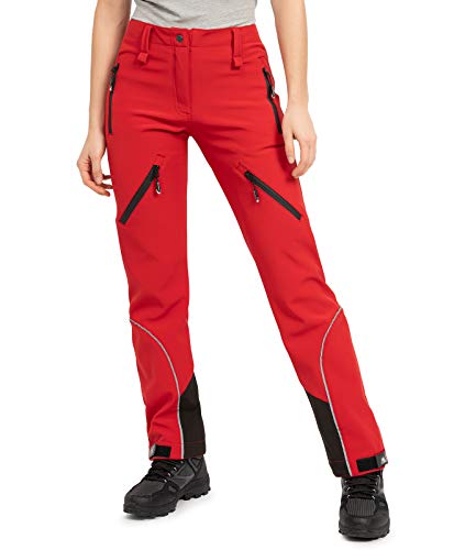 Rock Creek Damen Softshellhose Outdoor Hosen Wanderhose Sporthose Regenhose Damenhosen Outdoorhose Wasserdicht Taschen Softshell Hosen D-444 Rot XL von Rock Creek