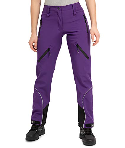 Rock Creek Damen Softshellhose Outdoor Hosen Wanderhose Sporthose Regenhose Damenhosen Outdoorhose Wasserdicht Taschen Softshell Hosen D-444 Violett S von Rock Creek