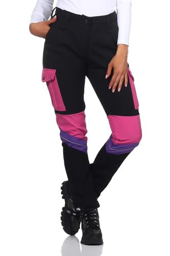 Rock Creek Damen Softshellhose Outdoor Hosen Wanderhose Sporthose Regenhose Damenhosen Outdoorhose Wasserdicht Taschen Softshell Hosen D-483 Pink L von Rock Creek