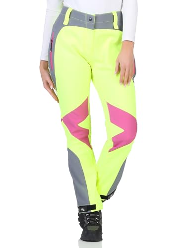 Rock Creek Damen Softshellhose Outdoor Hosen Wanderhose Sporthose Regenhose Damenhosen Outdoorhose Wasserdicht Taschen Softshell Hosen D-484 Neongelb S von Rock Creek