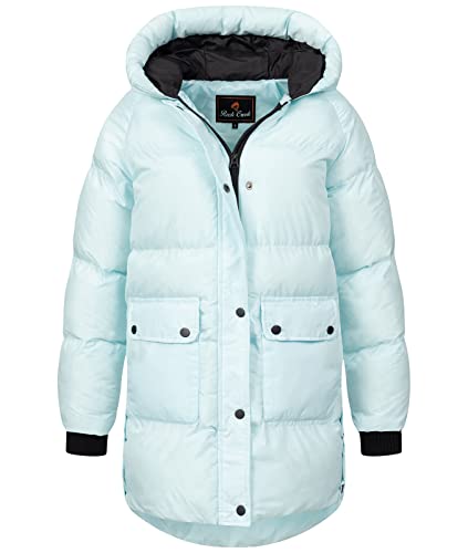 Rock Creek Damen Steppjacke Mantel Leicht Damenjacke Frauen Jacken Stepp Jacken mit Kapuze Daunenjacke Thremojacke D-488 Babyblau L von Rock Creek