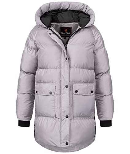 Rock Creek Damen Steppjacke Mantel Leicht Damenjacke Frauen Jacken Stepp Jacken mit Kapuze Daunenjacke Thremojacke D-488 Grau XL von Rock Creek