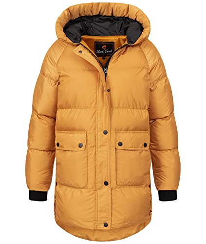 Rock Creek Damen Steppjacke Mantel Leicht Damenjacke Frauen Jacken Stepp Jacken mit Kapuze Daunenjacke Thremojacke D-488 Maisgelb L von Rock Creek