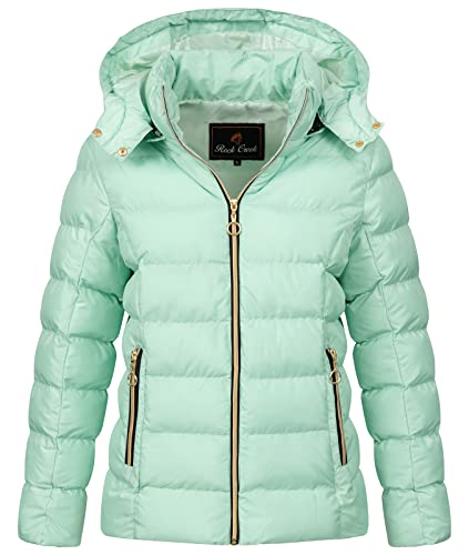 Rock Creek Damen Steppjacke Übergangsjacke Leicht Damenjacke Frauen Jacken Stepp Jacken mit Kapuze Daunenjacke Thremojacke D-489 Dunkeltürkis 2XL von Rock Creek