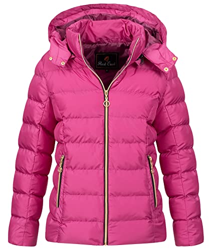 Rock Creek Damen Steppjacke Übergangsjacke Leicht Damenjacke Frauen Jacken Stepp Jacken mit Kapuze Daunenjacke Thremojacke D-489 Violett 2XL von Rock Creek