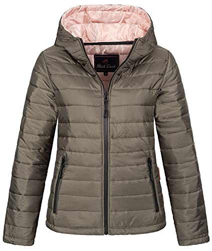 Rock Creek Damen Steppjacke Übergangsjacke Leicht Damenjacke Frauen Jacken Stepp Jacken ohne Kapuze Daunenjacke Thremojacke D-470 Dunkelgrün 2XL von Rock Creek