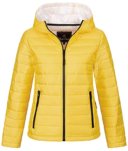 Rock Creek Damen Steppjacke Übergangsjacke Leicht Damenjacke Frauen Jacken Stepp Jacken ohne Kapuze Daunenjacke Thremojacke D-470 Gelb XS von Rock Creek