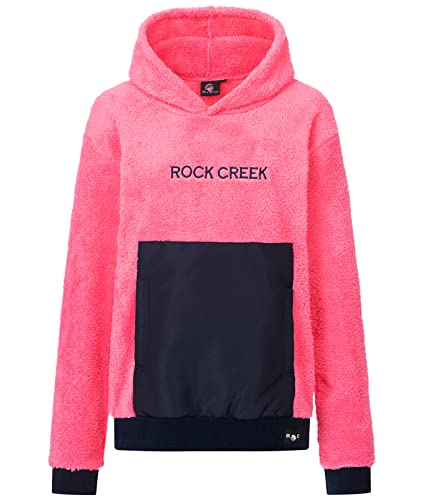 Rock Creek Damen Teddyfell Kapuzenpullover Hoodie Pullover Sweater Sweatshirt Kapuzen Hoodie Teddyfell Hoodie Pulli Soft Oversize Oberteil Dunkelrosa M von Rock Creek