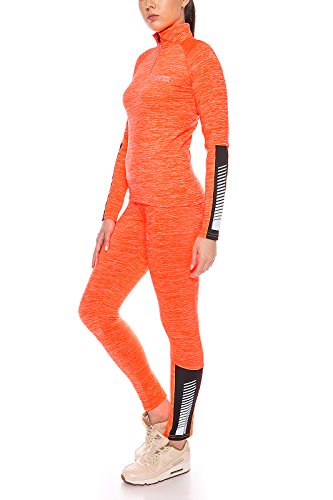 Rock Creek Damen Trainingsanzug Sportanzug Fitnessanzug Shirt Leggings [D-397 - Neon-Orange - XL] von Rock Creek