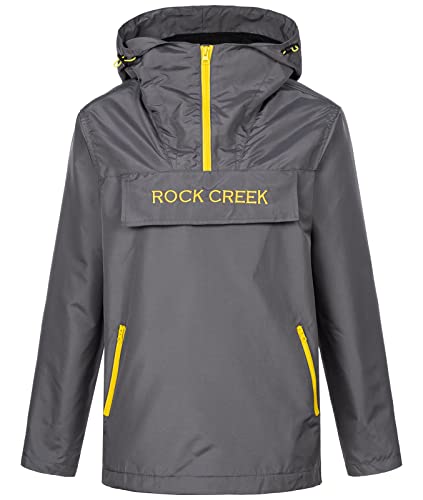 Rock Creek Damen Übergangs Jacke Outdoor Jacke Windbreaker Übergangsjacke Anorak Kapuze Regenjacke Winterjacke Damenjacke Jacket D-474 Dunkelgrau L von Rock Creek