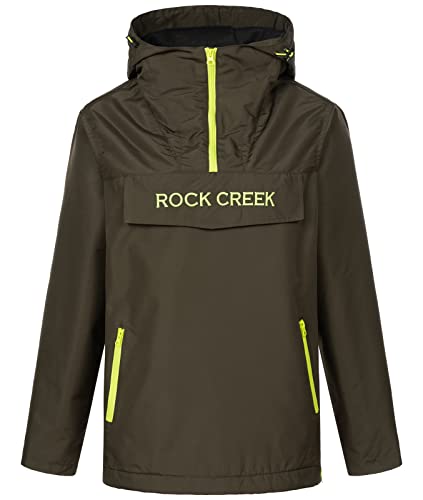 Rock Creek Damen Übergangs Jacke Outdoor Jacke Windbreaker Übergangsjacke Anorak Kapuze Regenjacke Winterjacke Damenjacke Jacket D-474 Dunkelgrün 2XL von Rock Creek
