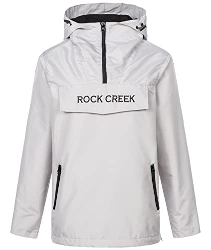 Rock Creek Damen Übergangs Jacke Outdoor Jacke Windbreaker Übergangsjacke Anorak Kapuze Regenjacke Winterjacke Damenjacke Jacket D-474 Grau 2XL von Rock Creek
