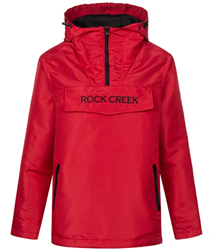 Rock Creek Damen Übergangs Jacke Outdoor Jacke Windbreaker Übergangsjacke Anorak Kapuze Regenjacke Winterjacke Damenjacke Jacket D-474 Rot 2XL von Rock Creek