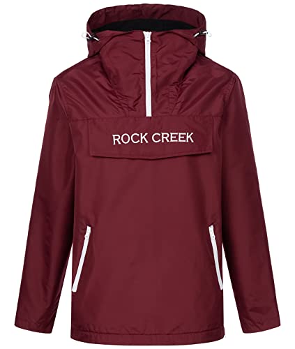 Rock Creek Damen Übergangs Jacke Outdoor Jacke Windbreaker Übergangsjacke Anorak Kapuze Regenjacke Winterjacke Damenjacke Jacket D-474 Weinrot 2XL von Rock Creek