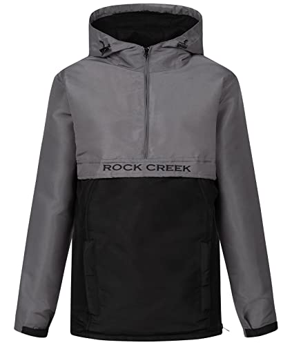 Rock Creek Damen Übergangs Jacke Outdoor Jacke Windbreaker Übergangsjacke Anorak Kapuze Regenjacke Winterjacke Damenjacke Jacket D-477 Dunkelgrau 2XL von Rock Creek