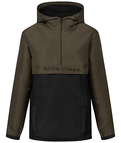 Rock Creek Damen Übergangs Jacke Outdoor Jacke Windbreaker Übergangsjacke Anorak Kapuze Regenjacke Winterjacke Damenjacke Jacket D-477 Dunkelgrün XL von Rock Creek