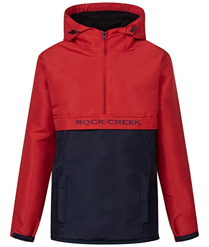 Rock Creek Damen Übergangs Jacke Outdoor Jacke Windbreaker Übergangsjacke Anorak Kapuze Regenjacke Winterjacke Damenjacke Jacket D-477 Rot 2XL von Rock Creek