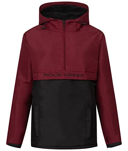 Rock Creek Damen Übergangs Jacke Outdoor Jacke Windbreaker Übergangsjacke Anorak Kapuze Regenjacke Winterjacke Damenjacke Jacket D-477 Weinrot 2XL von Rock Creek