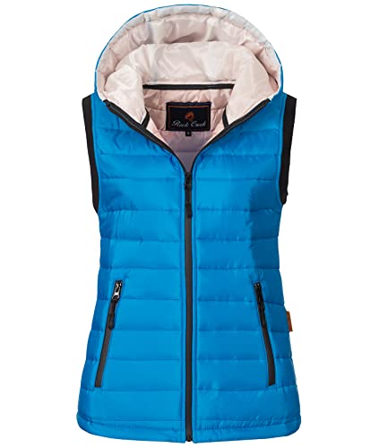 Rock Creek Damen Weste Steppweste Übergangsweste Leicht Damenweste Frauen Westen Stepp Westen mit Kapuze Daunenweste Thermoweste D-479 Blau S von Rock Creek