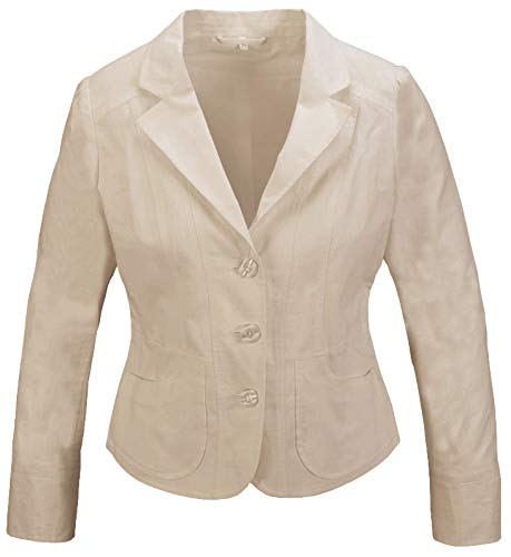 Rock Creek Designer Damen Leinen Blazer Business Jacke Leinenblazer Damenblazer Sakko Damenjacke Übergangsjacke Sommerjacke D-420 Beige 44 von Rock Creek