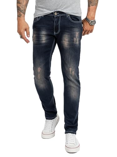 Rock Creek Designer Herren Jeans Hose Stretch Jeanshose Basic Slim Fit [RC-2117 - Blue Vintage - W36 L30] von Rock Creek