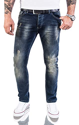 Rock Creek Designer Herren Jeans Hose Stretch Jeanshose Basic Slim Fit [RC-2117 - Blue Vintage - W40 L36] von Rock Creek