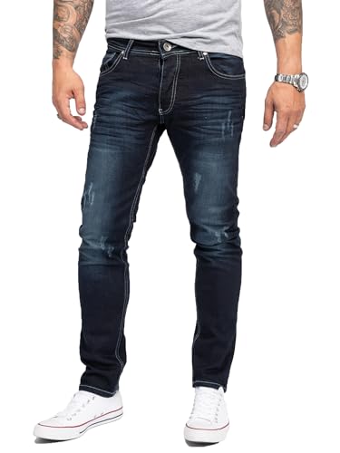 Rock Creek Designer Herren Jeans Hose Stretch Jeanshose Basic Slim Fit [RC-2118 - Night Blue - W34 L34] von Rock Creek