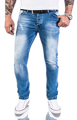 Rock Creek Designer Herren Jeans Hose Stretch Jeanshose Basic Slim Fit [RC-2131 - V.Light Blue - W33 L34] von Rock Creek