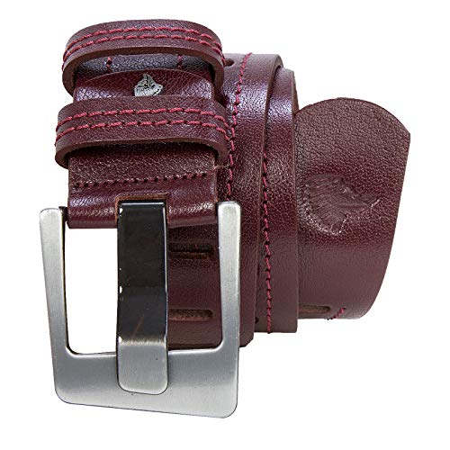 Rock Creek Designer Herren Leder Gürtel Echt Leder Herrengürtel Breit Jeansgürtel Anzuggürtel Büffelleder Accessoires G-007 Weinrot 110 von Rock Creek