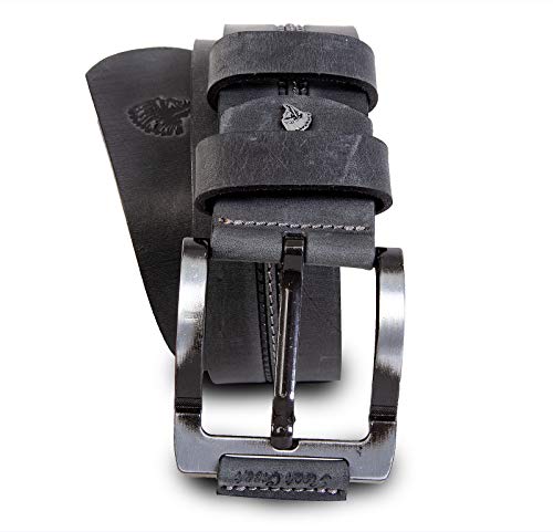 Rock Creek Designer Herren Ledergürtel Echt Leder Herrengürtel Breit Jeansgürtel Anzuggürtel Büffelleder Accessoires G-014 Schwarz 130 von Rock Creek
