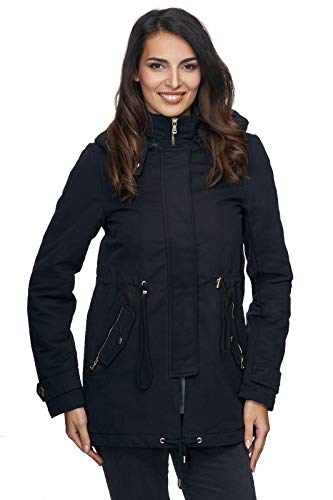 Rock Creek Elegante Damen Winter Jacke Mantel mit Kapuze Teddy-Futter Wintermantel Frauenjacke Outdoorjacke Parka D-237 Schwarz M von Rock Creek