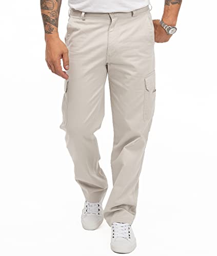 Rock Creek Herren Cargo Hose Chinohose Seitentaschen Outdoor Stoffhose Cargohose Chinos Outdoor Hosen für Männer Kargohosen H-366 Hellgrau W36 von Rock Creek