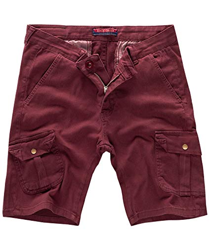 Rock Creek Herren Cargo Shorts Chinoshorts Kurze Hose Short Cargoshorts Sommer Kurzehose Sommerhose Bermudas Stretch Short RC-2203 Weinrot W32 von Rock Creek