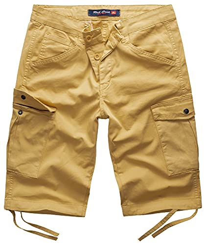 Rock Creek Herren Cargo Shorts Chinoshorts Kurze Hose Short Cargoshorts Sommer Kurzehose Sommerhose Bermudas Stretch Short RC-393 Gelb W32 von Rock Creek