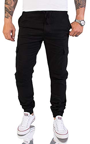 Rock Creek Herren Cargohose Chinohose Outdoor Herrenhose Tapered Jogging Pants Hose mit Taschen Beintaschen Männer H-179 Schwarz W33 L32 von Rock Creek