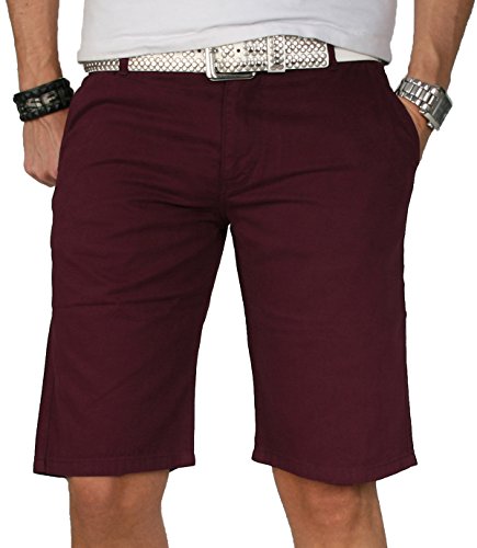 Rock Creek Herren Chino Shorts Bermuda Hose Kurze Shorts gerader Schnitt RC-2075 Bordeauxrot W30 von Rock Creek