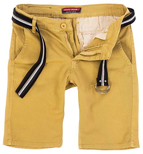 Rock Creek Herren Chino Shorts Hose Kurz Chinoshorts Inkl Gürtel Männer Sommer Bermuda Stretch Rc-2133 30 Camel von Rock Creek