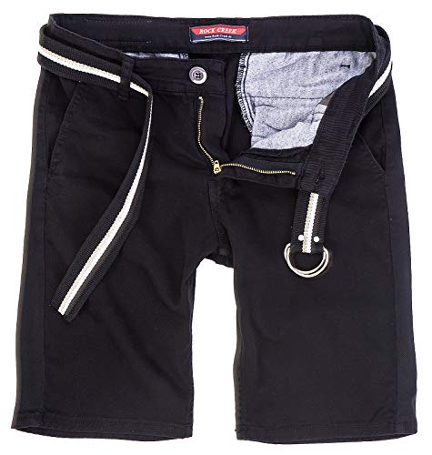 Rock Creek Herren Chino Shorts Hose Kurz Chinoshorts Inkl Gürtel Männer Sommer Bermuda Stretch Rc-2133 30 Schwarz von Rock Creek