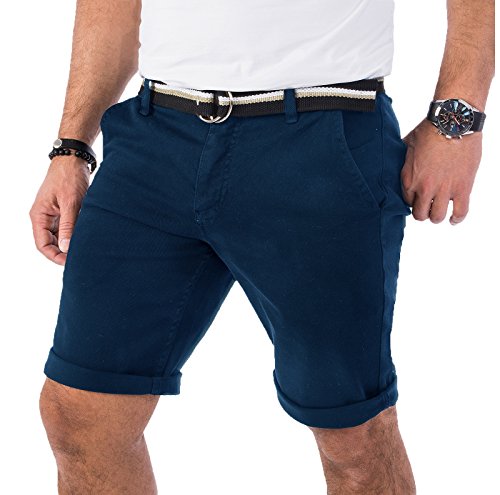 Rock Creek Herren Chino Shorts Hose Kurz Chinoshorts Inkl Gürtel Männer Sommer Bermuda Stretch Rc-2133 38 Navy von Rock Creek