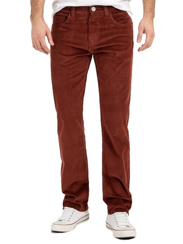 Rock Creek Herren Cordhose Hose Stretch Basic Bootcut Hose Regular Fit Lange Hose Stoff Hose Winterhose Männerhose H-399 Weinrot W32 L34 von Rock Creek