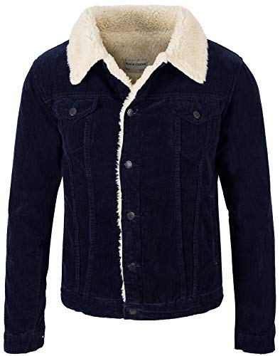 Rock Creek Herren Cordjacke Winterjacke Teddyfutter Jeansjacke Herrenjacke Herren Winter Jacken Teddyfellkragen Parka Warm H-211 Navy S von Rock Creek