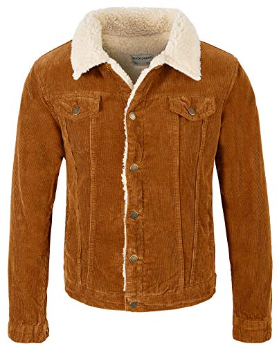 Rock Creek Herren Cordjacke Winterjacke Teddyfutter Jeansjacke Herrenjacke Herren Winter Jacken Teddyfellkragen Parka Warm H-211 Orange 2XL von Rock Creek