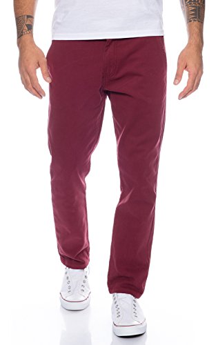 Rock Creek Herren Designer Chino Hose Regular Slim Chinohose RC-390 Bordo W29 L30 von Rock Creek